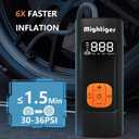 Tire Inflator Portable Air Compressor Cordless Mini Automatic Air Pump with Digital Pressure Gauge 150PSI 3X Fast Inflation and Auto Shutoff SOS Light Tires Pump for Car (Black)