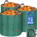 Remiawy Reusable Yard Waste Bags, 3 Packs 72 Gallons Lawn and Leaf Garden Bags with Reinforced Carry Handles Heavy Duty Garden Waste Bags Camping Yard Recycling Trash Bags for Debris Leaves Grass