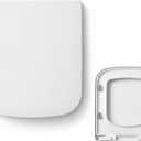 Minsa MinS03 square toilet seat, glossy finish, designed for 16.5-inch x 15-inch toilets, features a soft-close seat, quick-release hinges, high-strength PP material, and easy installation.