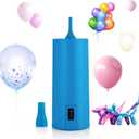 Electric Balloon Pump, Air Pump - Portable Inflator, Air Pump for All Balloons, Long Animal Twisty Curly Balloon, Foil Balloons, Inflador De Globos for Birthday Party, Kids' Party (Sky Blue)