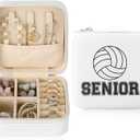Kenning Volleyball Mini Travel Jewelry Case Volleyball Stuff Jewelry Organizer Gift for Christmas Sports Team Player Coach Girl