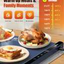 Food Warming Mat with Heat-Resistant Pad, 26X15 Inch, 6 Temperature & 6 Timer Settings, Child Lock Safety,Food Warmer Chafing Dishes for Buffet,Gatherings,Parties,Everyday Use