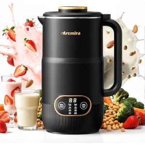 8 in 1 Nut Milk Maker, 8 Blade 35oz Homemade Almond, Oat, Coconut, Soy, Plant Based Milks and Non Dairy Beverages, Soy Milk Maker Machine with Delay Start/Keep Warm/Self-Cleaning/Boil Water (Large, Black)