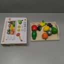 Fajiabao Wooden Play Food for Kids Kitchen Montessori Toys for 2 Year Old Girls & Boys Wood Cutting Fruit Set with Tray Fine Motor Skills Educational Toddler Gifts 2 3 4 5 6