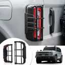 Archaic Tail Light Covers Compatible with Ford Bronco 2021-2025, Rear Lamp Light Guards Trim Bezel for Bronco Exterior Accessories, Rough Texture (Not for Bronco Sport)