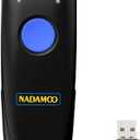 NADAMOO Wireless Barcode Scanner Compatible with Bluetooth Function, 2.4G Wireless & Wired 3-in-1 Bar Code Scanner Portable USB CCD Reader, Work with iPhone iPad Android Windows Mac OS-Dark Blue