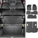 powoq Floor Mats Compatible with 2009-2015 Honda Pilot Cargo Mat Floor Liner Cargo Liner Back Seat Protector Replacement for 2009-2015 Honda Pilot Accessories (Trunk Mat with Backrest Mat+Floor Mats)