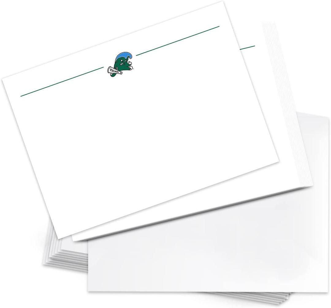 2 x Desert Cactus Tulane University Notecards 10 Pack Stationery Cardstock Green Wave Includes Envelopes Memo Party Thank You (Notecard 1a)