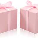 COTOPHER 100pcs Wedding Favor Boxes, Paper Gift Boxes 3x3x3 Inches Small Gift Boxes with Ribbons Small Boxes for Gifts, Crafting, Cupcake, Candy, Bridesmaid Proposal BoxesEasy Assemble Boxes (Pink,
