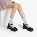 DREAM PAIRS Women's Mary Janes Shoes Platform Dress Low Heel Chunky Pumps Round Toe Ankle Strap Pumps Shoes Oxfords Esther (8, Black)