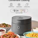 CUCKOO Micom Rice Cooker 3-Cup Uncooked / 6-Cup Cooked with Nonstick Inner Pot, Small Rice Maker with 8 Menu Options, Fuzzy Logic Technology, Auto Clean, Quick Rice Mode, Gray (CR-0375FG)