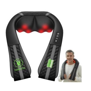 Snailax Cordless Neck Massager with Heat, Rechargeable Shiatsu Neck Back Massager for Pain Relief Deep Tissue, 4D Knead Shoulder Massager Pillow, Gifts/Presents for Mom, Dad, Black