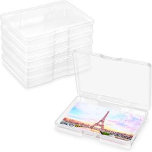 10 Pack Photo Storage Box 5 x 7 Inches, Photo Organizers and Storage, Acid-Free Picture Storage Container, Stackable Craft Keeper for Photos, Cards, Stamps, Scrapbooking, Office Supplies etc