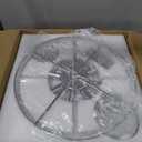 Modern Chrome Glass Chandelier 8-Light 21.6" Water Ripple Glass Pendant Chandelier Luxury Hanging Light Fixture for Living Dining Room,Kitchen,Foyer,Entryway,Bedroom,E12 Base