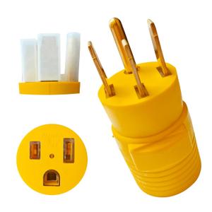 NEMA 14-50P to 6-50R Welder Compact Adapter Cord, 50 Amp 4 Prong RV Generator Male Plug to 3 Prong, Heavy Duty 14-50 Male to 6-50 Female Power Adapter