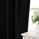 CUCRAF Black Blackout Curtains 84 inch Length 2 Panels Set, Rod Pocket Room Darkening Drapes for Bedroom Living Room, Insulated Thermal Light Blocking Window Curtain (W52 x L84 Inch)