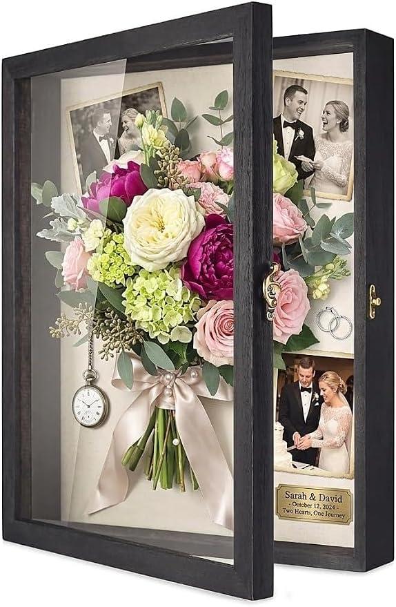 TJ.MOREE Extra Large Shadow Box 16x20 Display Case Picture Frame Black
1.4 inch depth Wooden Rustic Keepsake Box with Linen Back for Wedding Flowers Bouquet, Graduation, Jersey