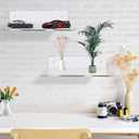 12 Inch L-Shaped Acrylic Floating Shelf Wall Mounted Shelves Invisible 5MM Thick Shelf for Wall Storage Clear Shelves for Makeup Photo Picture Book Record Display 2 Pack