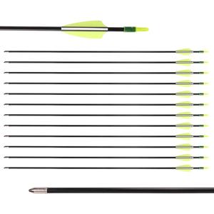 LWANO 28" Fiberglass Arrows - Archery Practice Target Arrows with Blunt Tips Durable Shaft for Youth Kids Children Beginners on Recurve&Long Bows(Pack of 12)