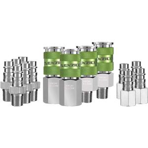 Flexzilla Pro High Flow Coupler & Plug Kit, 1/4" NPT, 14-Piece - A53458FZ