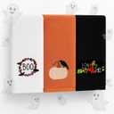 3 Pcs Halloween Hand Towels for Bathroom Decorative Embroidered Boo Pumpkin Bat Bath Towel Halloween Cotton Towel Decor for Bathroom Drying Cleaning Cooking Gift 29 x 14 Inch