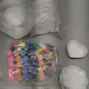 Potchen 12 Set Valentine's Day Heart Shaped Plate Party Set Ceramics to Paint Your Own Heart Plates with Brush Palette DIY Unpainted Paintable Kit for Wedding Valentines Galentines Party Favor