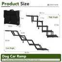 Cozila Foldable Dog Stairs for Car, SUV & Truck, 5-Step Pet Ramp with Non-Slip Surface, Portable and Lightweight Dog Steps for High Bed, Supports Up to 150 Lbs
