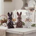 Amyhill 3 Pcs 3D Easter Bunny Decorations Resin Rustic Farmhouse Rabbit Table Centerpiece Vintage Easter Bunny Tiered Tray Decor Tabletop Freestanding Gifts for Spring Party Gifts