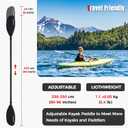 Kayak Paddles with Alloy Shaft and PP Blade, Floating Kayaking Oars, Adjustable 230-250 cm/90-98 Inches, Black