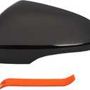 Left Driver Side Mirror Cover Cap Compatible with Ford Fusion 2013-2021 With Turn Signal Glossy Black (Not Fit SE Model)