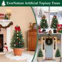 3FT Artificial Topiary Cedar Trees, 2Pack Faux Plants with Pot