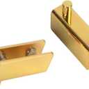 4PCS Gold Glass Door Hinges, Frameless Door Hinges for 3-8mm Cabinet Glass Doors (Gold)