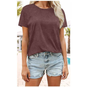 BLACKMYTH Womens 1 Pack Basic T Shirts Summer Tops 2026 Fashion Short Sleeve Comfy Casual Vacation Tees (XL)
