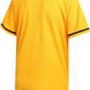 Blank Baseball Jersey for Men Women Full Button Up Short Sleeves Shirts Hip Hop Hipster Sports Uniforms (Yellow, S)