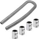 BLACKHORSE-RACING 48" Stainless Steel Radiator Flexible Coolant Water Hose Kit With Caps Universal (Silver)