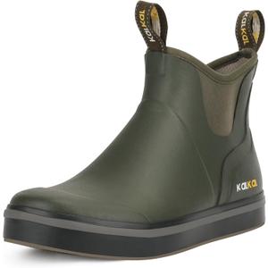 Kalkal Men's Deck Boots Anti-Slip Saltwater Fishing Rain Boots with Memory Foam, Waterproof Rubber Ankle Work Boots for Sailing  (11.5, Military Green) Kalkal Men's Deck Boots Anti-Slip Saltwater Fishing Rain Boots with Memory Foam, Waterproof Rubber Ankle Work Boots for Sailing  (11.5, Military Green)