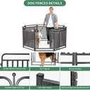 32 Inch Dog Playpen Outdoor, 8 Panels Puppy Playpen Heavy Duty Dog Play Pen Indoors, Rust Resistant Dog Pen for Large/Medium/Small Dogs, Dog Fence for RV Camping