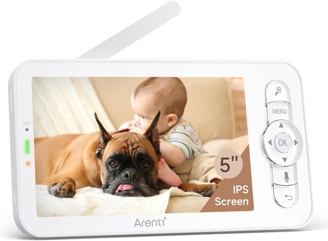 ARENTI 2025 Upgraded 5-Inch Wireless Baby Monitor Display, Parent Unit for B2 Camera(Screen2, No Night Light Control)
