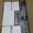 Brushed Nickel Bathroom Light Fixtures with Milk Glass Shades, Eye-Friendly 3 Light Vanity Lights for Bathroom, Vanity Lights with E26 Socket (Bulbs Not Included), for Mirror, Bedroom, Hallway