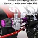 FVRITO VM22 26mm Carburetor Mini Bike Carb Kit for Predator 212 196cc 212cc Ghost 224cc 6.5HP Non Hemi Coleman CT200U CT200U-EX BT200X KT196 Go Kart Baja Warrior GX160 GX200 Upgrade Stage 1 Kit Purple