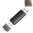 128GB USB C Flash Drive Dual USB 3.0 Flash Drive Type C + USB A Portable Type-C Flash Drive 2-in-1 USB-C Thumb Drive for Smartphone Tablet Computer Mac iPhone 15 Black