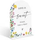 2 x Acrylic Wedding Signs Love is Sweet Sign for Reception, 6x8" Floral Themed Arch Acrylic Dessert Table Decor, Love Is In Bloom & Baby In Bloom Decorations for Baby Shower Bridal Shower Engagement, (Mix)
