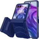 Vizvera for Motorola Razr+ (Plus) 2024 Case with Hinge Cover, Built-in Screen Protector Shockproof All-Inclusive Smartphone Cover Wireless Charging for Motorola Razr+ (Plus) 2024(Blue)