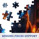 Halloween Puzzles for Adults 1000 PiecesPICKFORU Horror Cat Jigsaw Puzzles Ghost Tarot, Impossible Mysterious Kitten Theme as Home Wall Art
