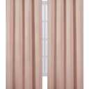 LEMOMO Blackout Curtains 52 x 108 inch/Blush Curtains Set of 2 Panels/Thermal Insulated Room Darkening Bedroom Curtains