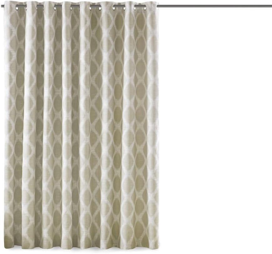 Sun Smart Blakesly Blackout Curtains Patio Window, Ikat Print, Grommet Top Living Room Decor, Living Room Decor, Thermal Insulated Light Blocking Drape for Bedroom and Apartments, 100" x 84", Taupe (100"W x 84"L (Pack of 1))