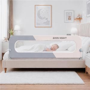 HIQNWTO Bed Rail for Toddlers, 71" Foldable Baby Bed Rail Guard