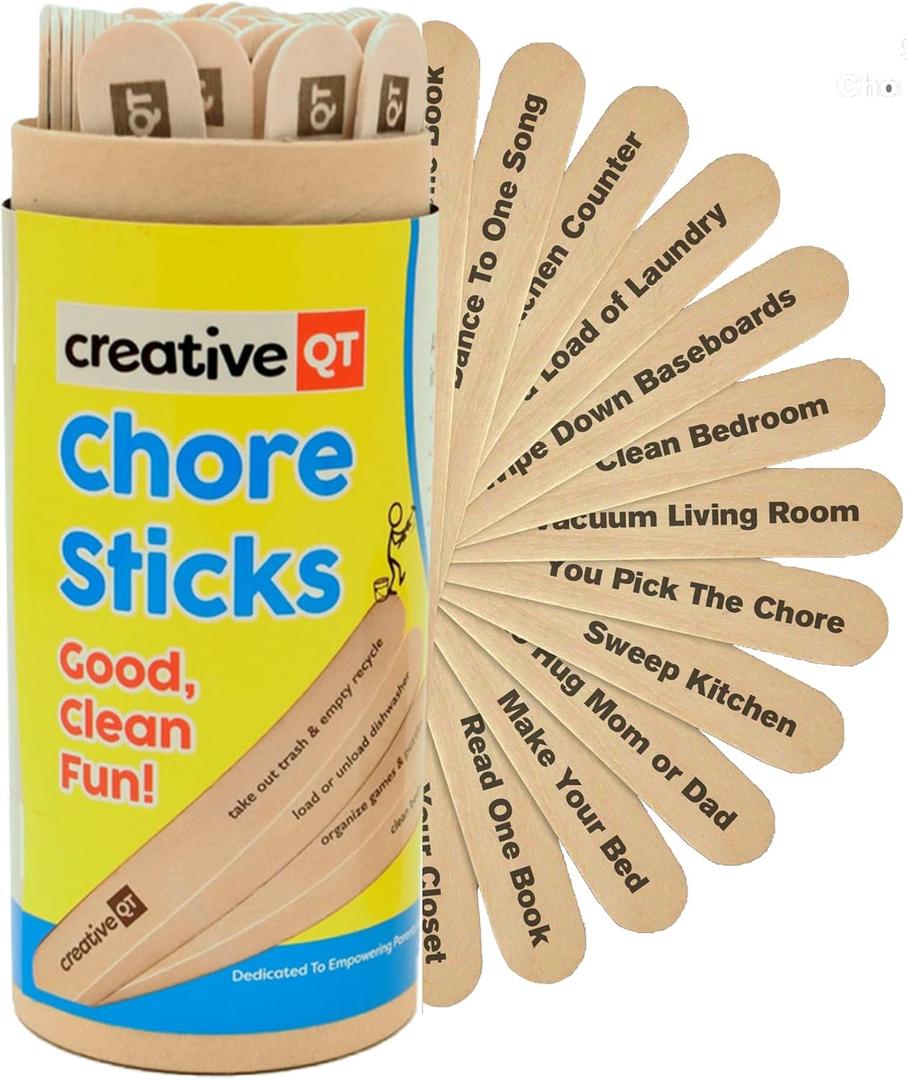 Creative QT Chore Sticks for Kids - Turn Housework into Fun - Interactive Family Activity - Combine Responsibility with Rewards - Alternative to a Chore Chart - Responsibility Chart for Kids