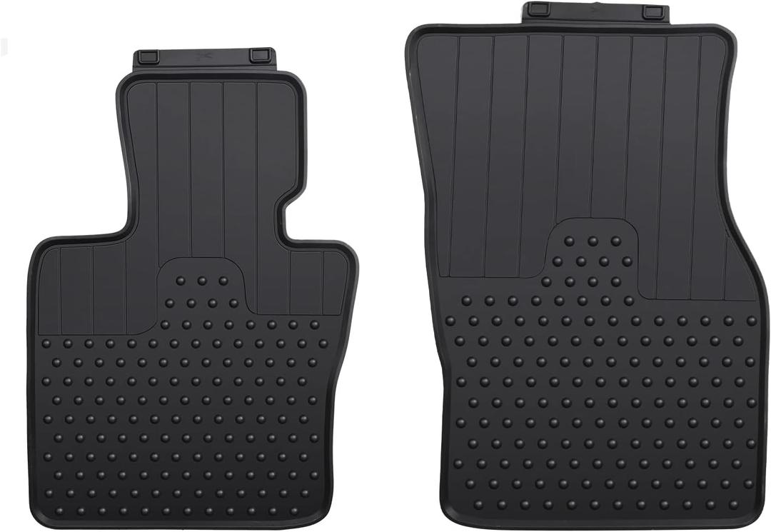 Car Floor Mats Custom Fit for Mini Cooper F55 Hardtop 4 Door, F56 Hardtop 2 Door & F57 Convertible Black Rubber All Weather Protection Auto Floor Liners(Set of 2 Front Mats)