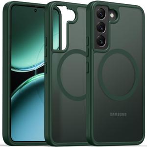 Oterkin Magnetic for Samsung Galaxy A17/A16 Case Matte, A17 / A16 Phone 5G Case Compatible with MagSafe Frosted Translucent Shockproof Anti-Scratch Slim Fit Case Military Grade Protection (Dark Green)